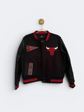 Chicago Bulls Black & Red Varsity Jacket